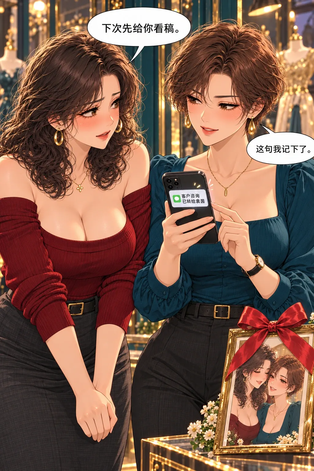 照片我没说不要漫画画面：袁茵确认唐栀认真改错