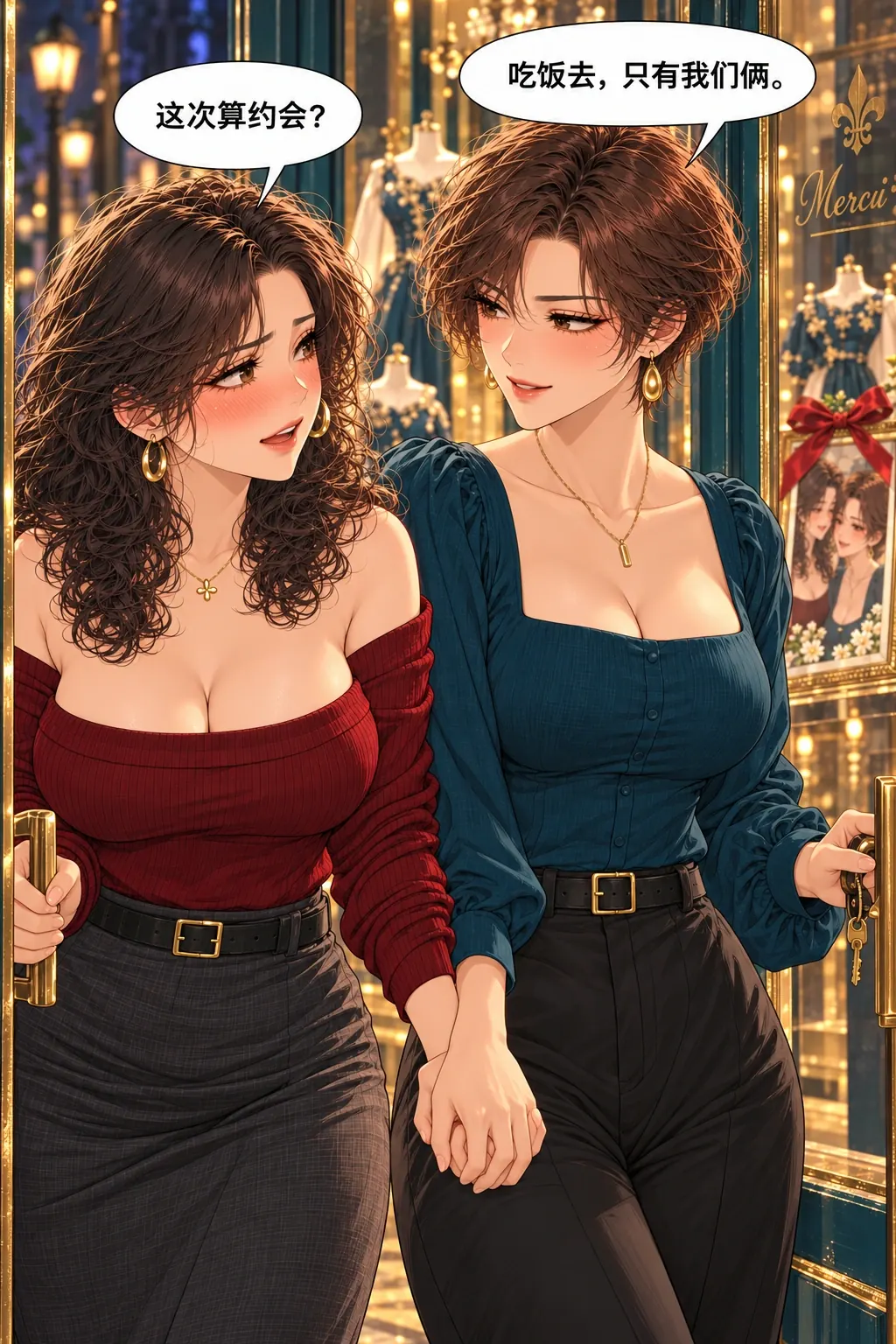照片我没说不要漫画画面：两人私下约会