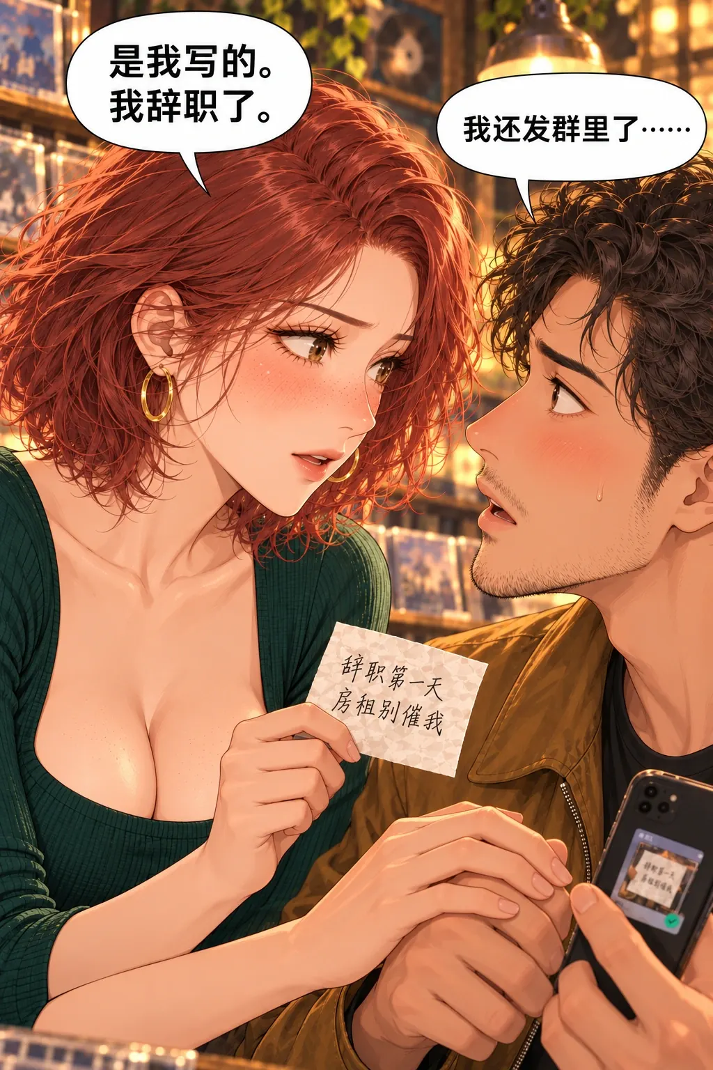 这不是隐藏歌词漫画画面：《这不是隐藏歌词》第5格：她放下面子说真相，他意识到自己传播了私事