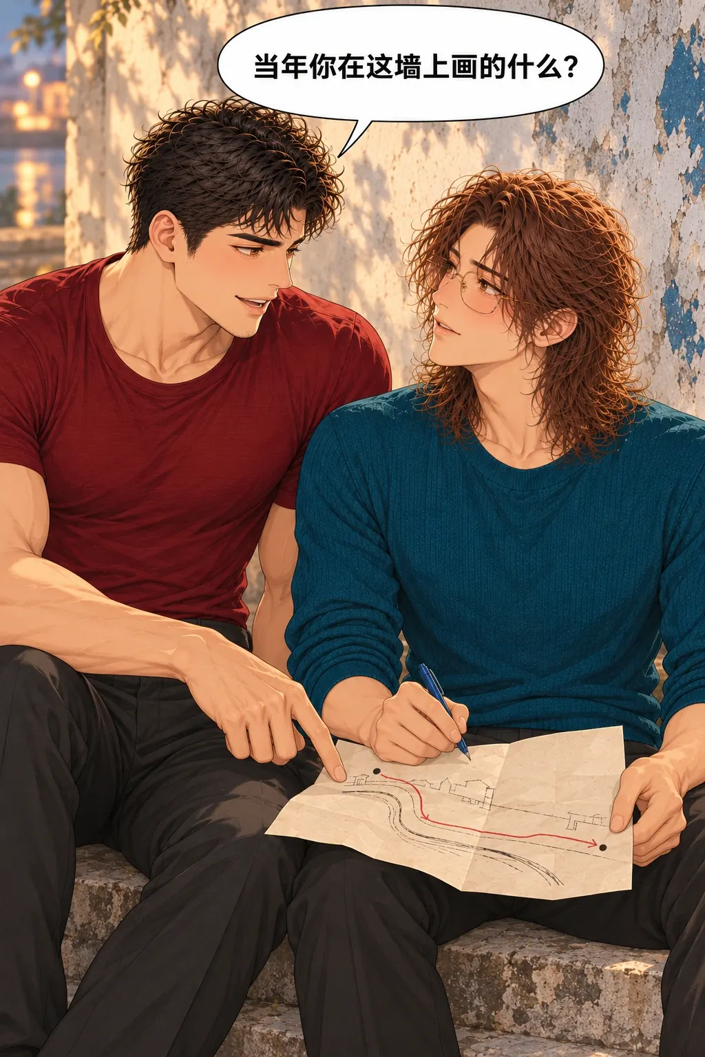 给我占个位置漫画画面：《给我占个位置》第9格：图纸空白边完全露出来，刚好够画画