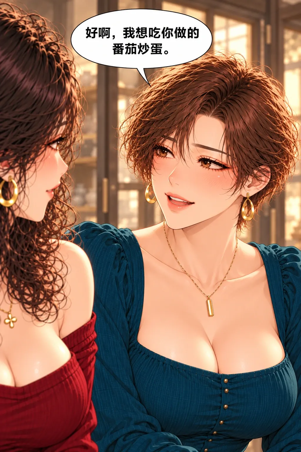 谁先约漫画画面:《谁先约》第15格:袁茵自愿答应,还主动说出喜欢的简单家常菜。