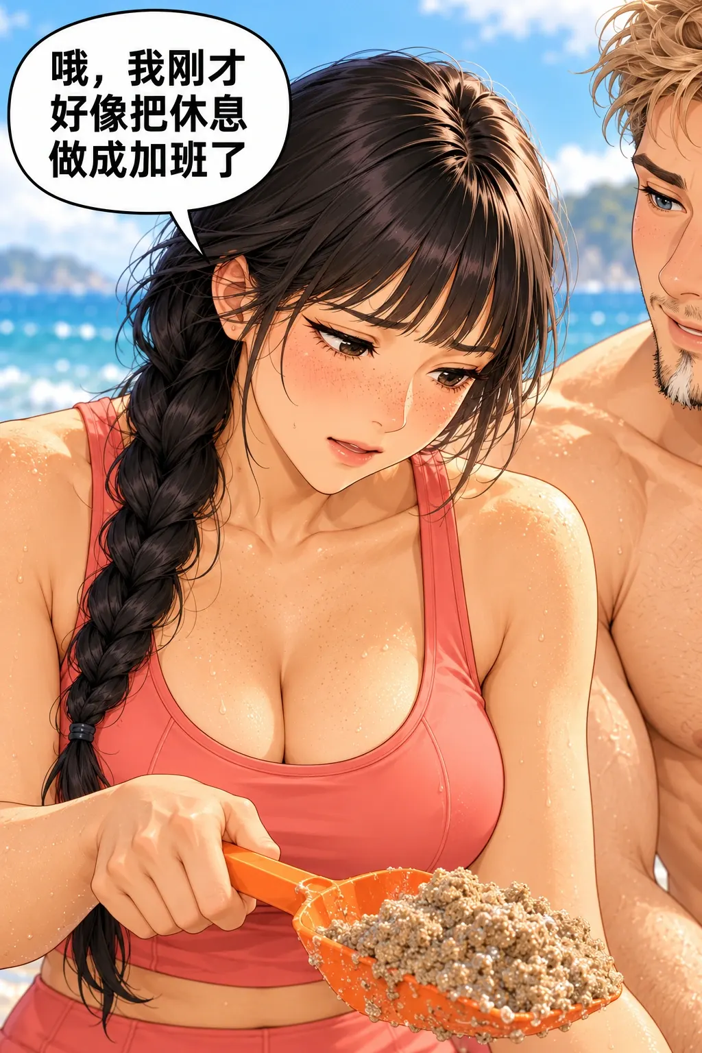 城主下班了漫画画面：《城主下班了》第10格：她承认自己把共同休息变成了任务，没有立刻假装什么都没发生。