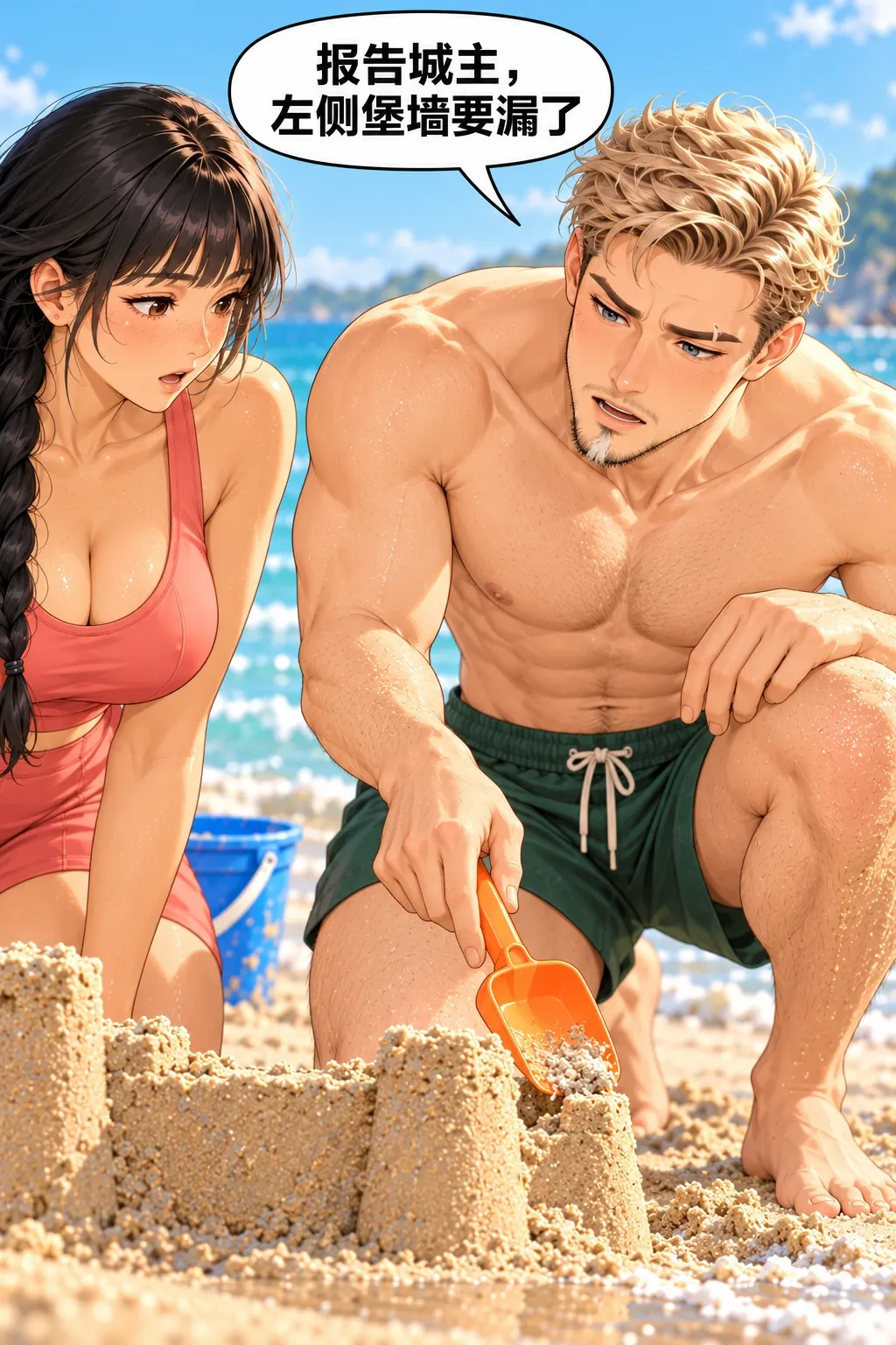 城主下班了漫画画面：《城主下班了》第6格：替守确实变成一份认真值班，女方想用公平换班补救。