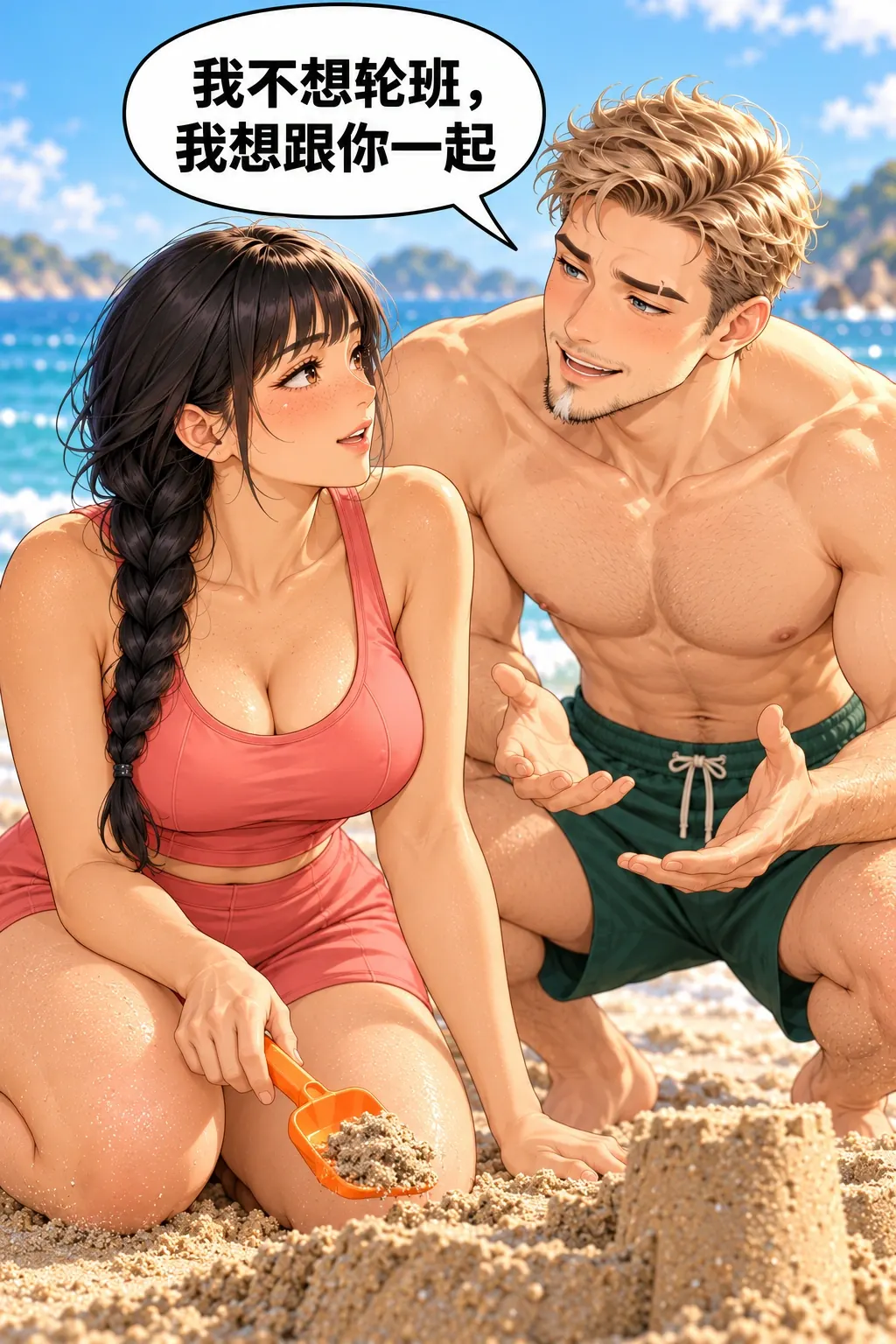 城主下班了漫画画面：《城主下班了》第9格：他明确拒绝继续轮班，第一次说自己想的是一起玩。