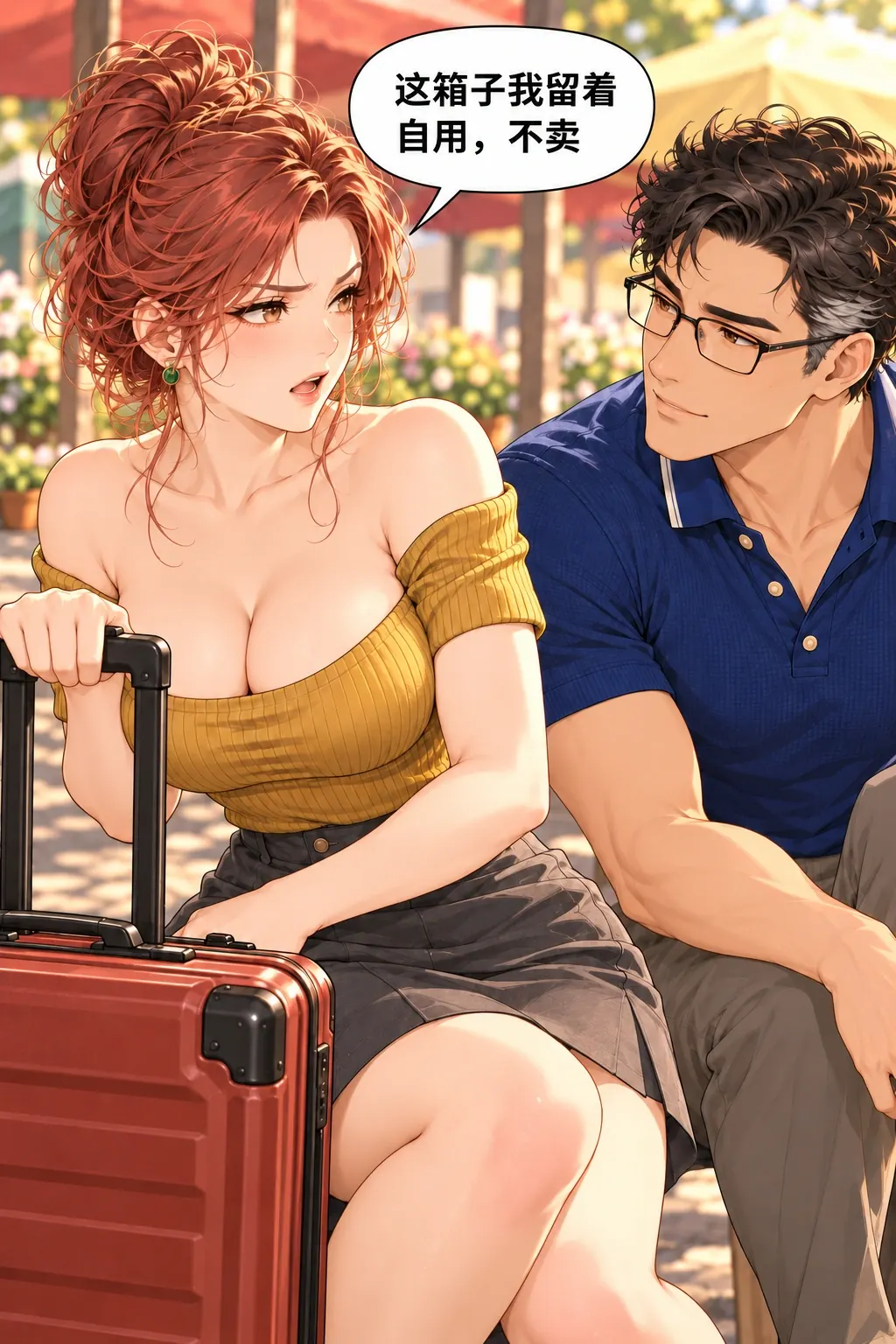 这把我卖漫画画面：6，她同样不愿卖自己的；对方的推销没有解决共同目标。