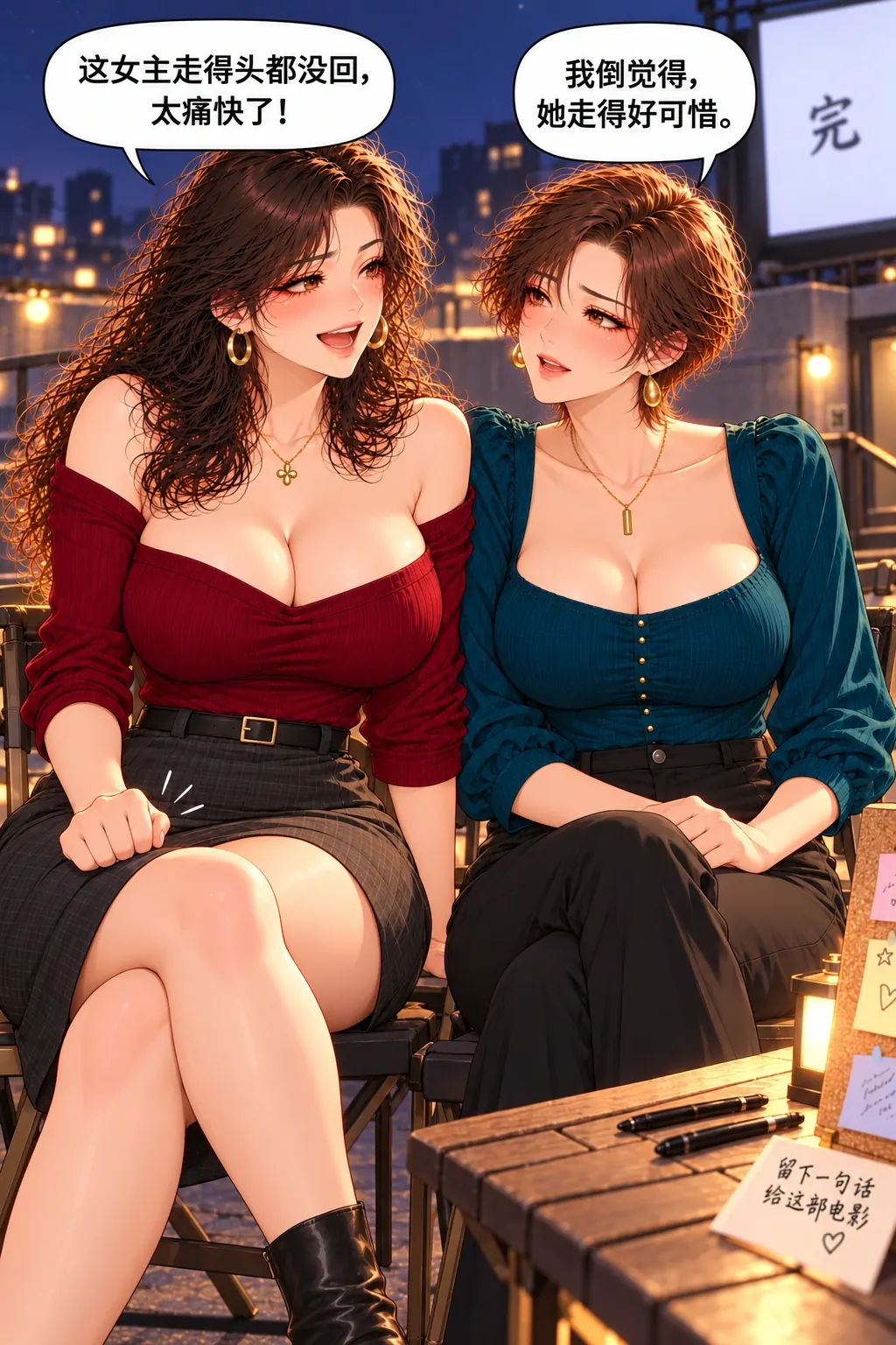 这句算谁的漫画画面：两人的分歧先于联名提议明示，读者知道电影女主离开月台不回头，唐痛快袁可惜。