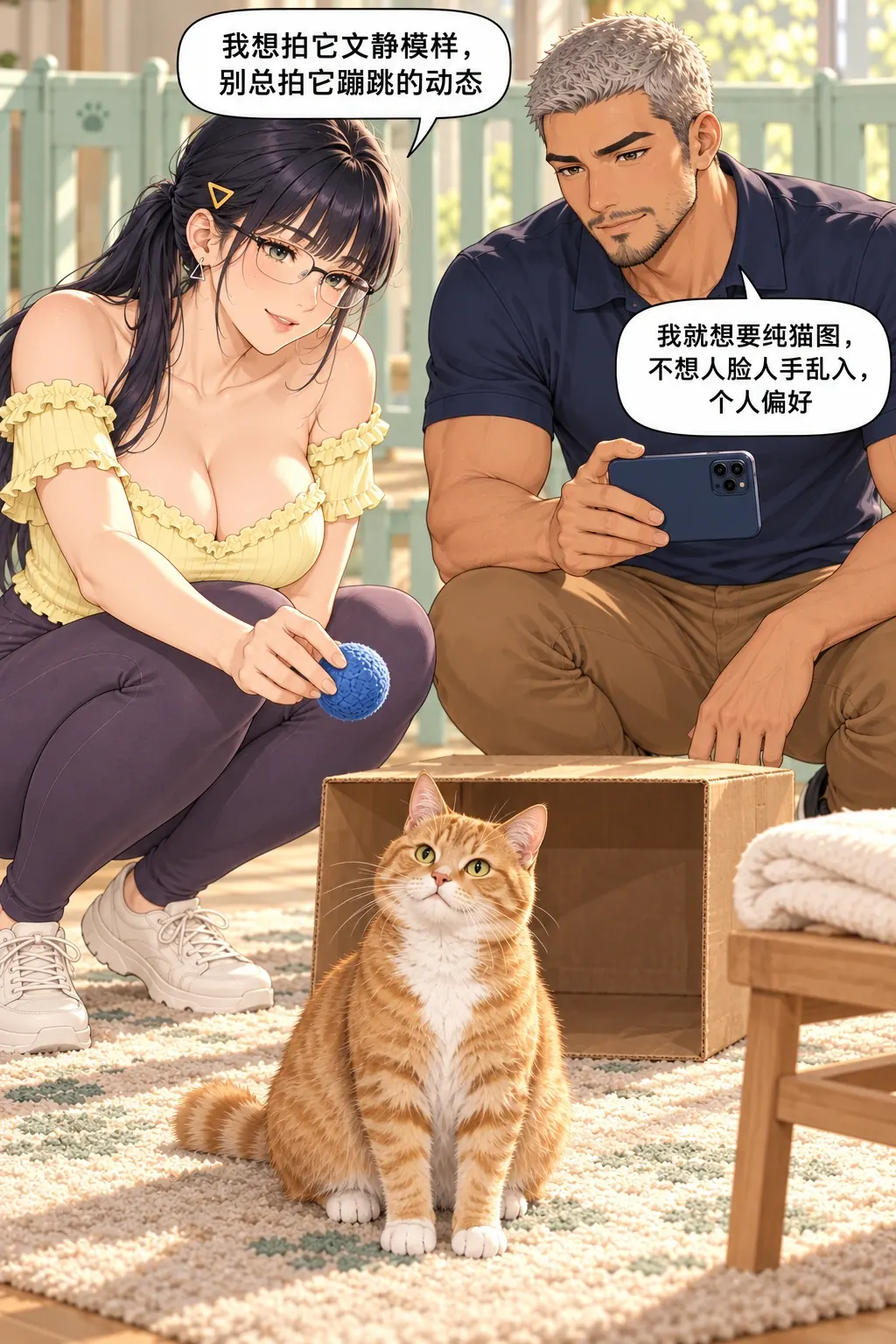 糕糕入镜难漫画画面：林要文静一面，沈要纯猫无人画面，两个自定要求在任何失败之前当面建立。