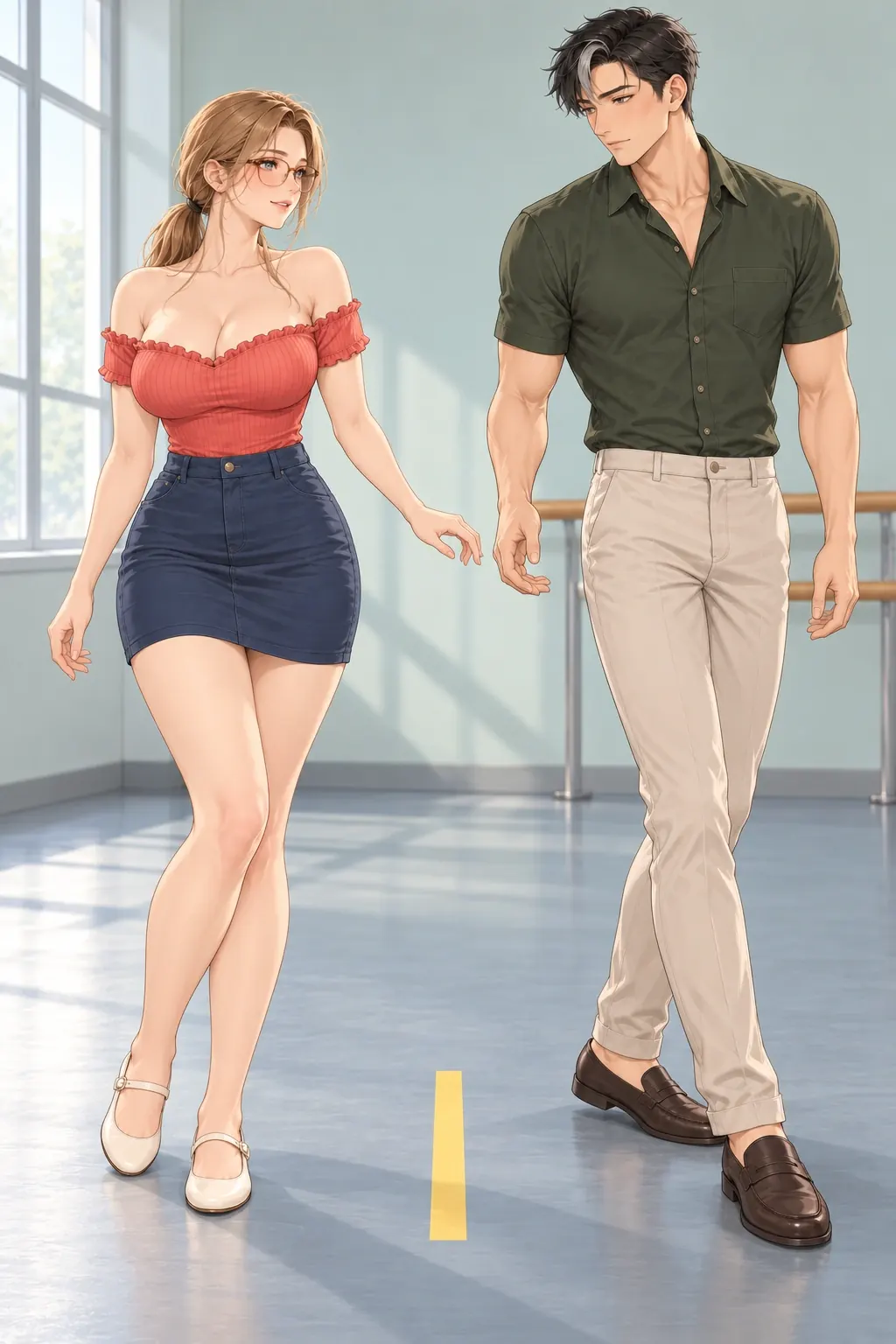 半步共舞漫画画面：方律低头松开手，收脚退开，俞澄的左掌忽然空了。