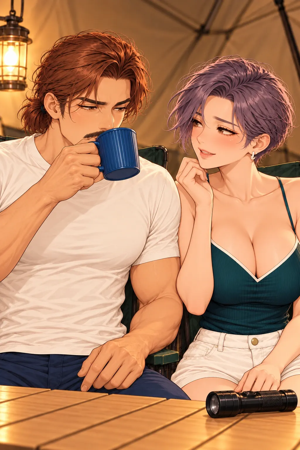 蓝杯子忘喝事件漫画画面：张砚终于把原蓝杯轻倾到嘴边，真实喝了一口水。