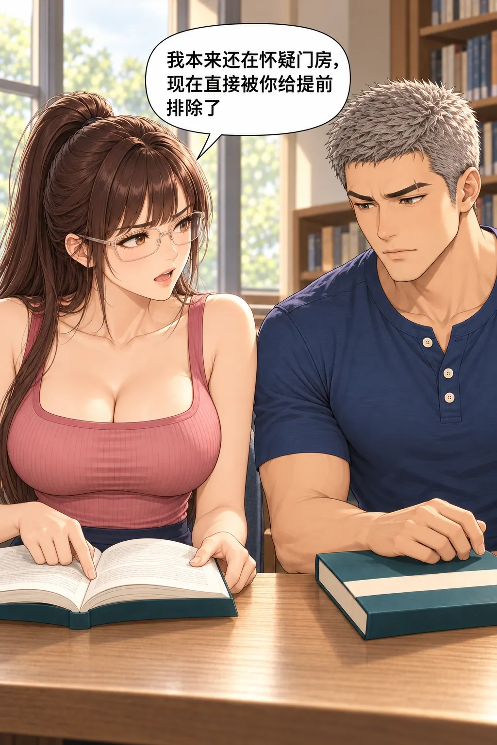偷翻尾页之后漫画画面：窗边的宋沅与杜衡：女指出自己的原猜测被提前否定，这个未知不能补回。