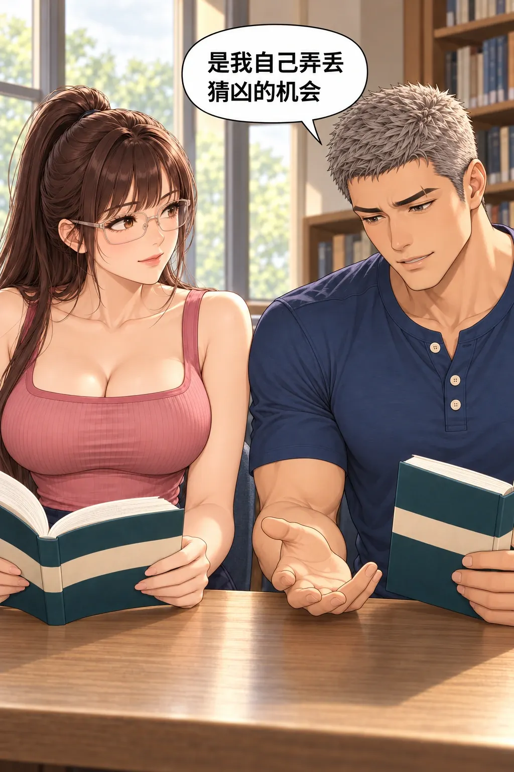 偷翻尾页之后漫画画面：窗边的宋沅与杜衡：男承认自己也失去了第一次猜，而非把责任推给女催促。