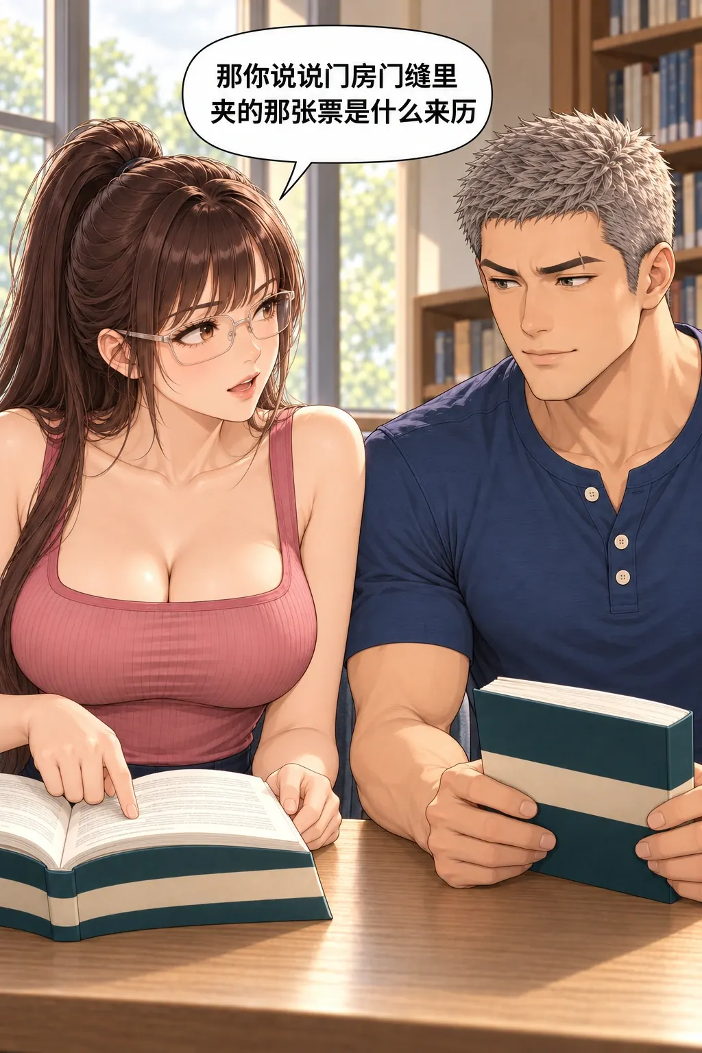 偷翻尾页之后漫画画面：窗边的宋沅与杜衡：女按约问前文具体票的来历，而男没有读过程。