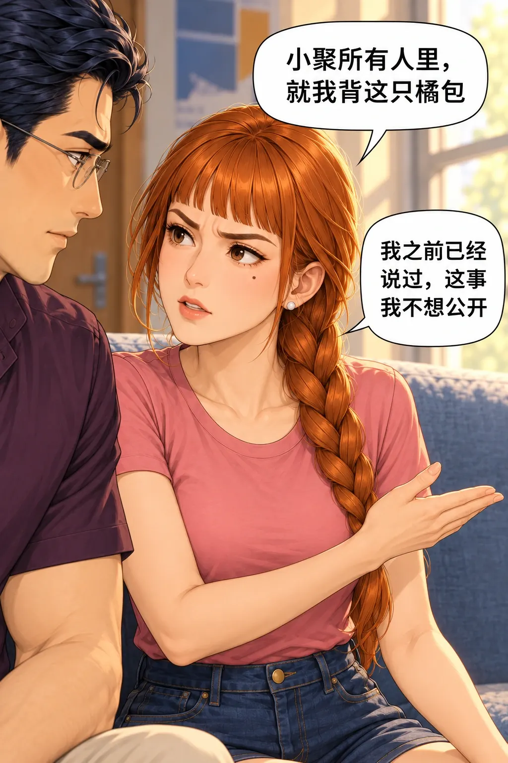 换个名字也不行漫画画面：林晚与张弛在研究生休息室改祝酒词：她指出熟人仍能认出，重申自己已经拒绝。