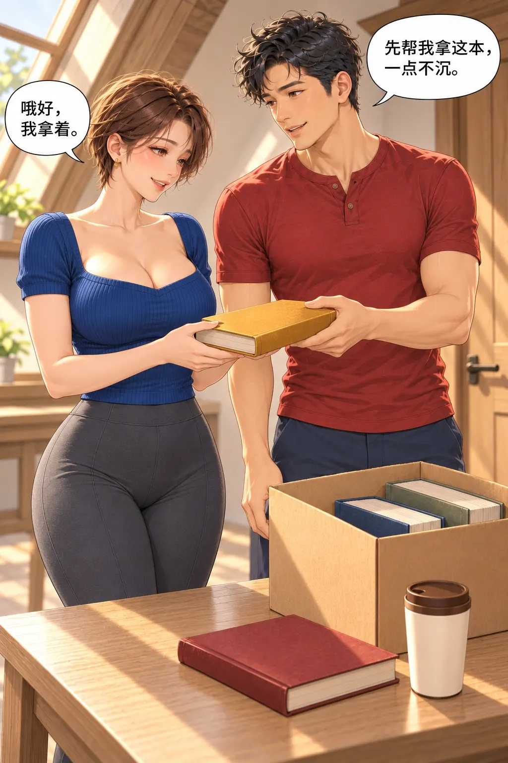你这“一趟”怎么算的漫画画面：原本空手的林曼接过黄赭书
