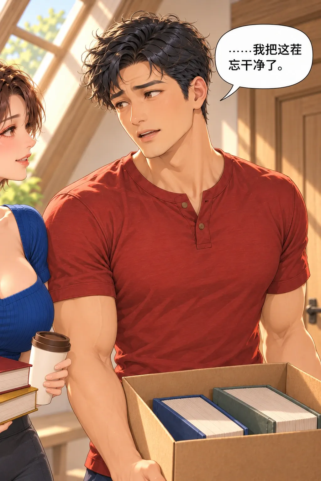 你这“一趟”怎么算的漫画画面：张磊抱箱卡住才知漏算开门