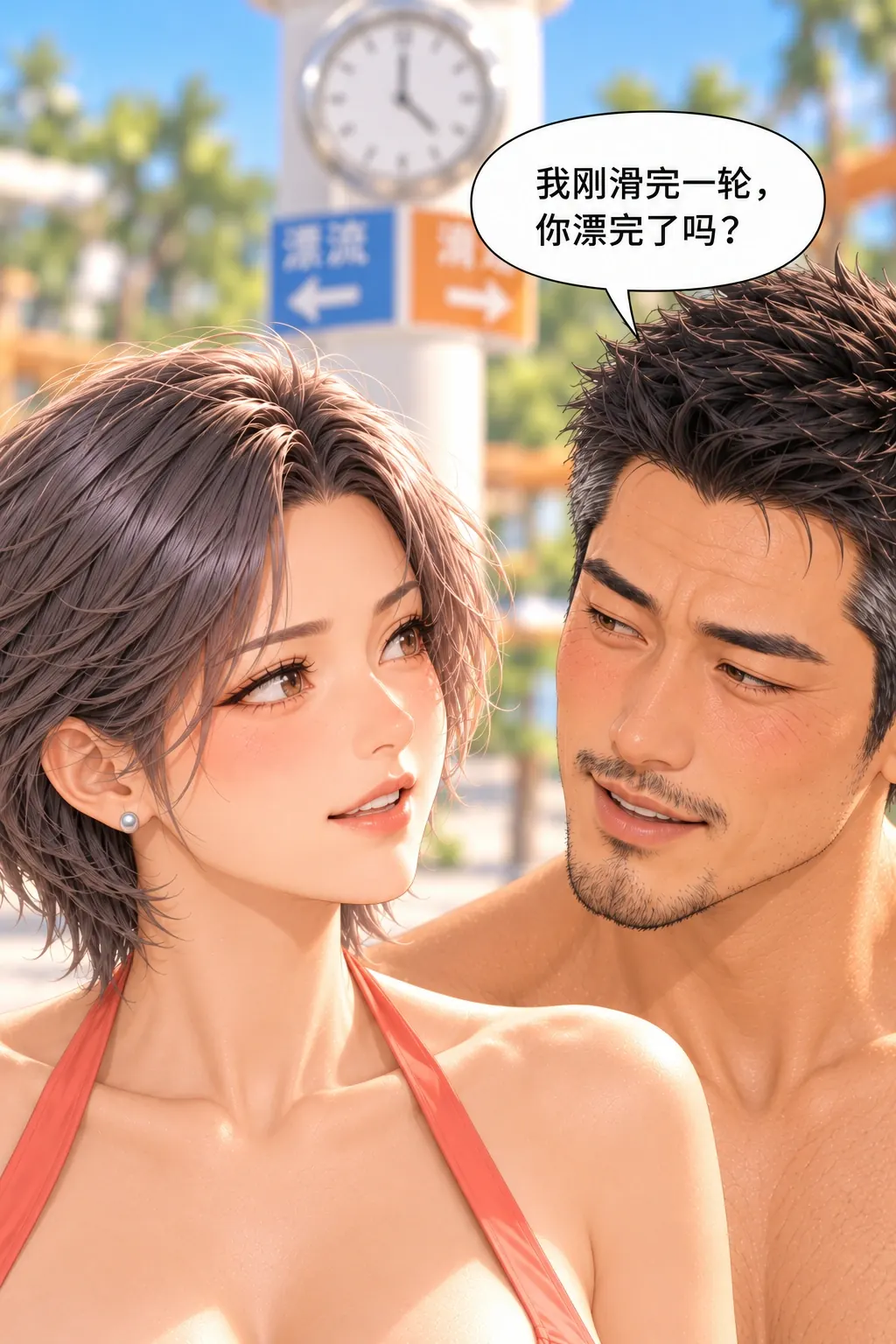听你的，可是……漫画画面：已各玩一轮，男从右回问女