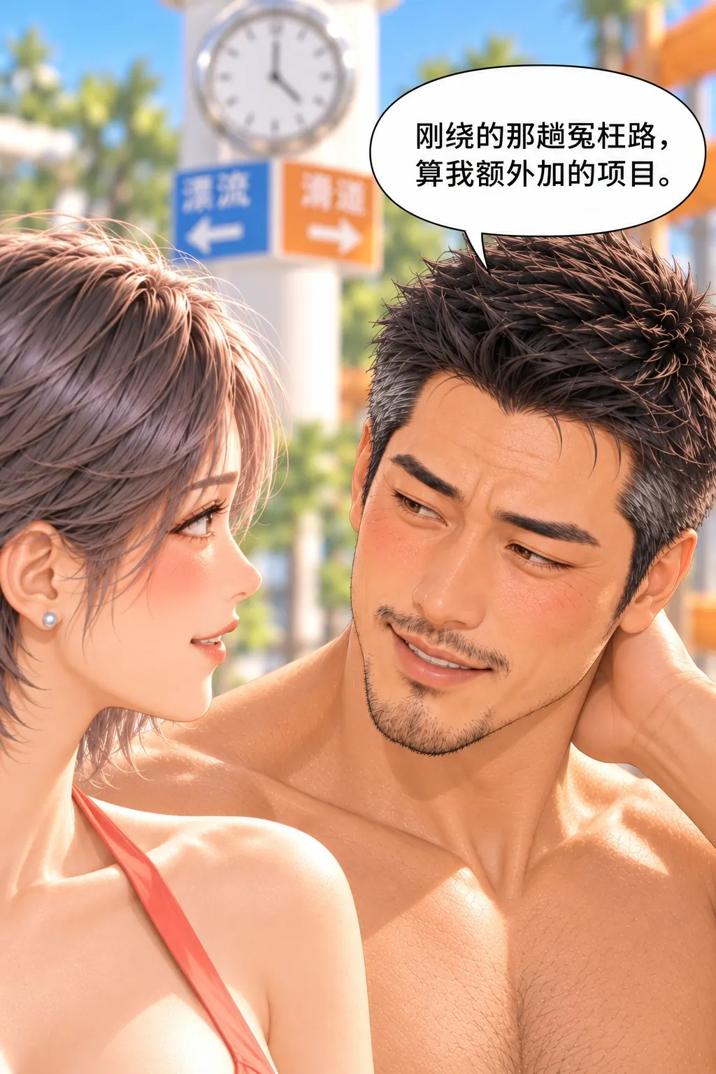 听你的，可是……漫画画面：男以额外项目自嘲亲自认领绕路
