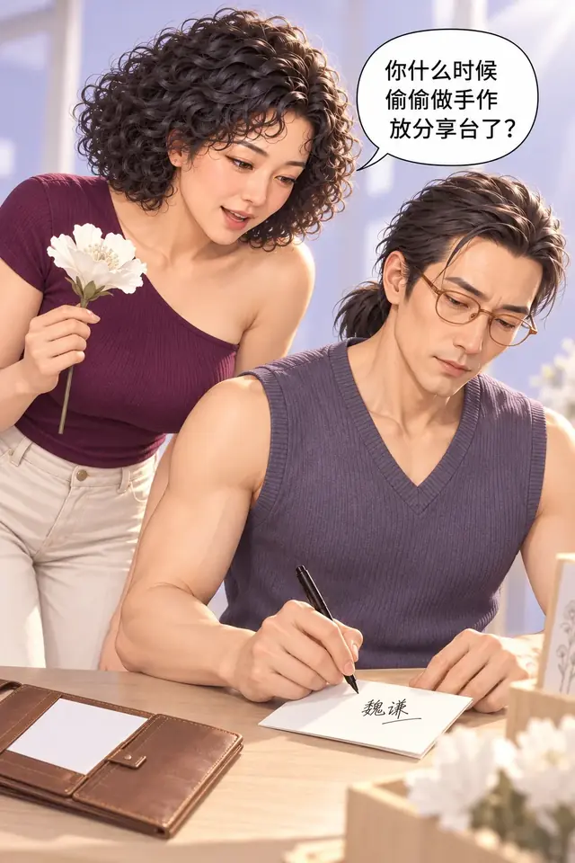 先把名字写上漫画封面