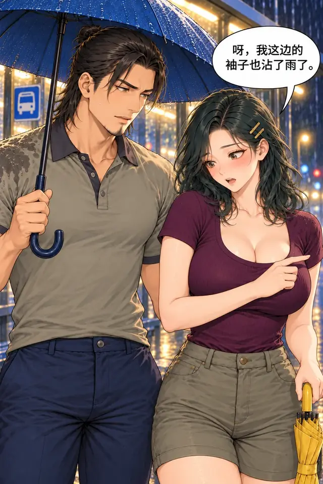伞边湿半肩漫画封面